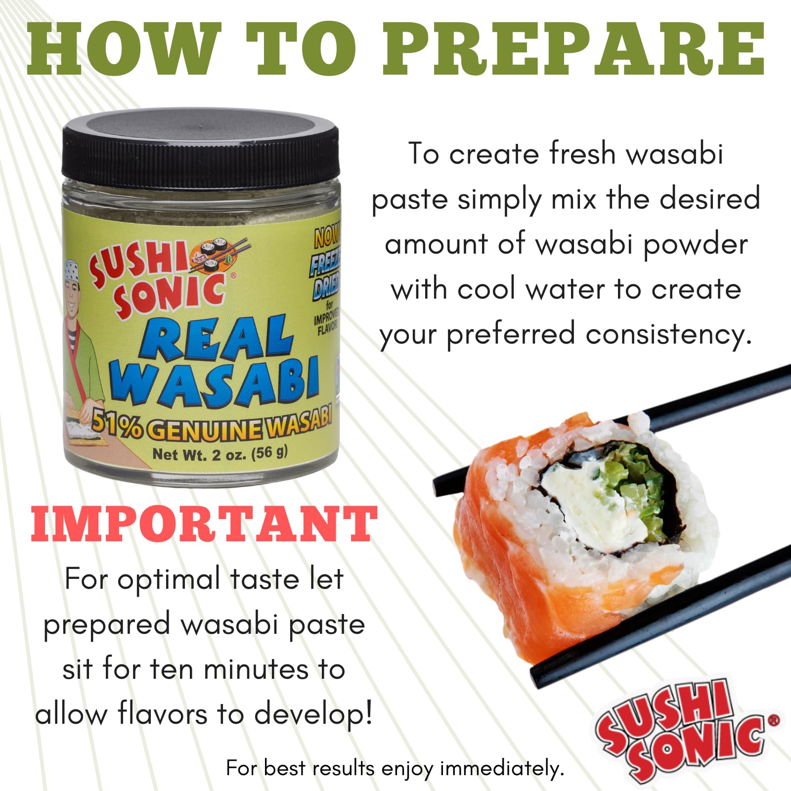Amazon.com : Sushi Sonic 51% Real Wasabi Powder, for Sushi